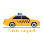 Logotipo taxis Raquel, dibujo de taxi amarillo